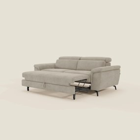 Estro Divano 3 posti con pouf estraibile - poggiatesta reclinabili in tessuto impermeabile T14 beige