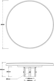 Lampione LED Circolare Grigio 30W 50W 70W IP65 CCT Bianco Variabile Colore Bianco Variabile CCT