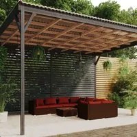 Set Divani da Giardino 9 pz con Cuscini in Polyrattan Marrone 3102747