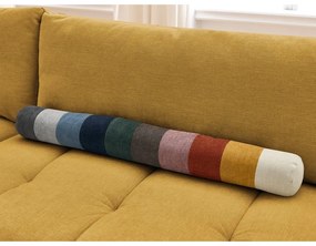 Divano angolare color senape allungabile e con contenitore (penisola a sinistra/a L) con rivestimento in ciniglia Fuji – Bobochic Paris