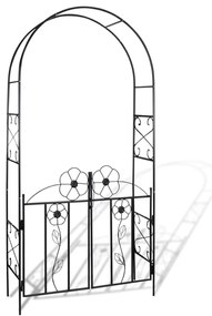 Arco con porta da giardino per piante rampicanti
