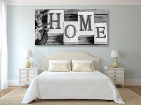 Quadro su tela – Lettere Home in bianco e nero