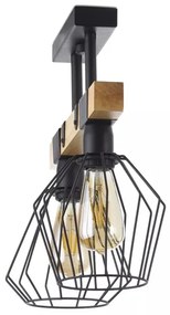 Lampadario a plafone CAMERUN 2xE27/60W/230V nero/legno