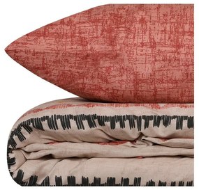 Biancheria da letto matrimoniale color rosso mattone e marrone in cotone Renforcé 240x220 cm Felix - Mijolnir