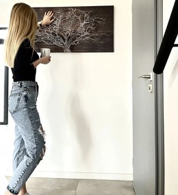 Quadro su tela – Albero su sfondo di legno