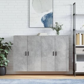 Mobili A Parete 2 Pz Grigio Cemento 69,5x34x90 Cm /