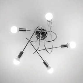 Lampadario a montaggio superficiale OXFORD 5xE27/15W/230V cromo lucido