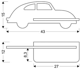 Apparecchio grigio per bambini Car - Candellux Lighting