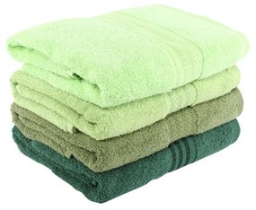 Set di 4 asciugamani in cotone verde, 50 x 90 cm - Foutastic