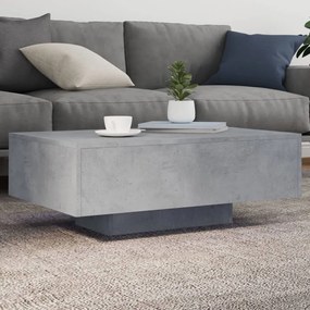 Tavolino Da Soggiorno Con Luci Led Grigio Cemento 85x55x31 Cm /