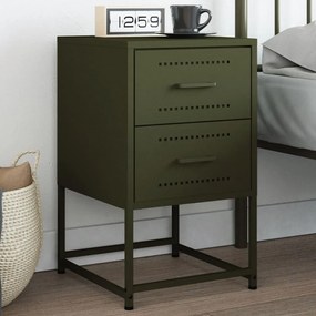 Comodino Verde Oliva 36x39x60,5 Cm İn Acciaio /