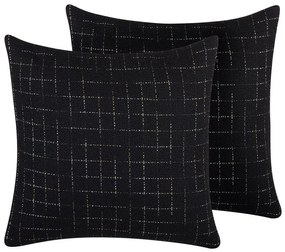 Set di 2 cuscini decorativi design geometrico 45 x 45 cm nero BELLFLOWER Beliani