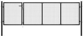 Cancello Per Giardino İn Acciaio 350x75 Cm Antracite /