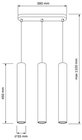 Lampadario su cavo LUNGOMARE 3xGU10/10W/230V cromato