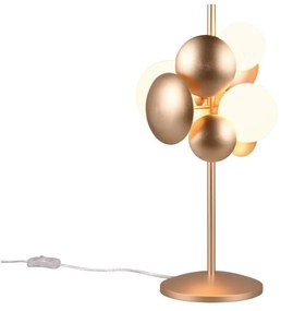 Lampada da tavolo con paralume in vetro in oro e bianco (altezza 50 cm) Bubble - Trio Select