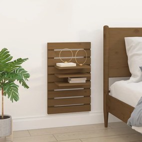 Mensole da letto a parete 2 pz miele legno massello di pino