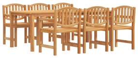 Set da pranzo da giardino 7 pz in legno massello di teak