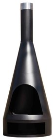 Caminetto Kingston 160x60 Cm İn Acciaio Nero Opaco /