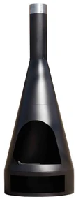 Caminetto Kingston 160x60 Cm İn Acciaio Nero Opaco /