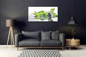 Quadro acrilico Pietre, foglie, arte 100x50 cm