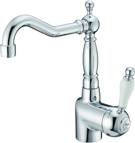 Rubinetto per lavabo getto laminare cristallino OXFORD cromato lucido HUBER H 26 cm