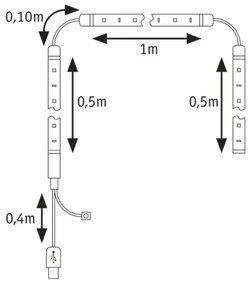 Paulmann 78880 - LED/3,5W RGB Striscia dimmerabile per TV 2m ZOLL 5V + +TC