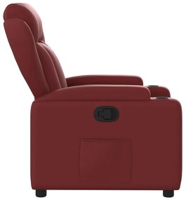 Poltrona reclinabile rosso vino in similpelle