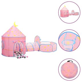 Tenda Da Gioco Per Bambini Rosa Con 250 Palline 301x120x128 Cm /