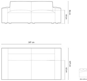 Divano letto in tessuto bouclé beige 247 cm Jodie - Micadoni Home