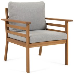 Kave Home - Set Vilma da esterno composto da divano, 2 poltrone e tavolino legno di acacia FSC 100%