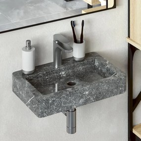 Lavello A Parete Grigio 38x24x6,5 Cm İn Marmo /