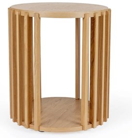 Tavolino in legno di quercia , ø 53 cm Drum - Woodman