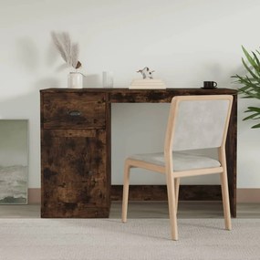 Scrivania Cassetto Rovere Fumo 115x50x75 Cm Legno Multistrato /