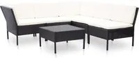 Set Divani da Giardino 6 pz con Cuscini in Polyrattan Nero cod mxl 35763