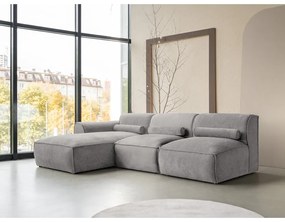 Divano angolare componibile in grigio chiaro (con penisola a sinistra) Flex Felix – Miuform