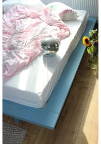 Letto matrimoniale azzurro in legno di pino con griglia 140x200 cm Japan - Karup Design