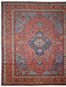 Bakhtiar Tappeto 380 x 440 Rosso (Iran) Annodato A Mano