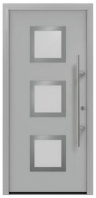 Portoncino d'ingresso HORMANN Iso Pro Secur 810s con vetro L 80 x H 210 cm in acciaio grigio, apertura tirare a destra