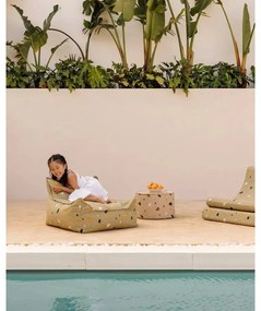 Pouf per bambini marrone chiaro con rivestimento in bouclé e ciniglia Terrazzo – Wigiwama