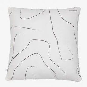 Federa Per Cuscino Quadrata In Cotone (60x60 Cm) Pokou Style Bianco - Sklum