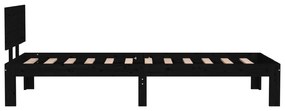Giroletto in legno massello nero 75x190 cm 2ft6 small single