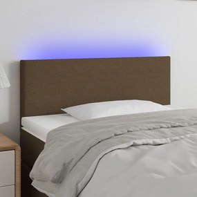 Testiera A Led Marrone Scuro 100x5x78/88 Cm İn Tessuto /