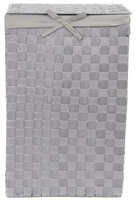 Cesto da bucato grigio con coperchio Cesto da bucato in lino, altezza 60 cm - Compactor