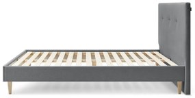 Letto matrimoniale imbottito grigio con griglia 180x200 cm Tory - Bobochic Paris