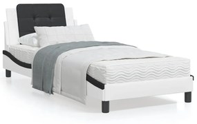 Giroletto Con Testiera Nero E Bianco 90x190 Cm İn Similpelle /