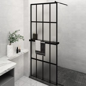 Parete Doccia Walk İn Mensola Nera 80x195cm Vetro Esg Alluminio /