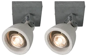 Set di 2 faretti industriali in cemento grigio 1 luce - Creto