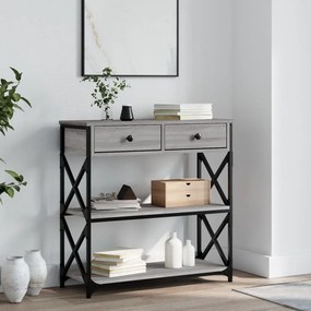 Tavolino Consolle Grigio Sonoma 75x28x75 Cm Legno Multistrato /