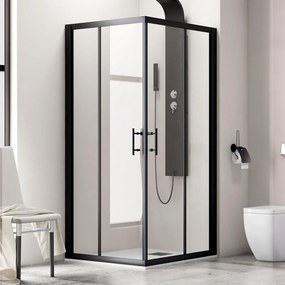 Cabina doccia 120x100cm finitura nera mat modello KF1000B - KAMALU