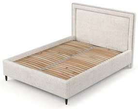 Letto matrimoniale imbottito crema con spazio contenitivo e rete 180x200 cm Baleine - Maison de Rêve